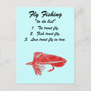 Voo Pesca "lista de fazer" Cartão postal "Red Matu