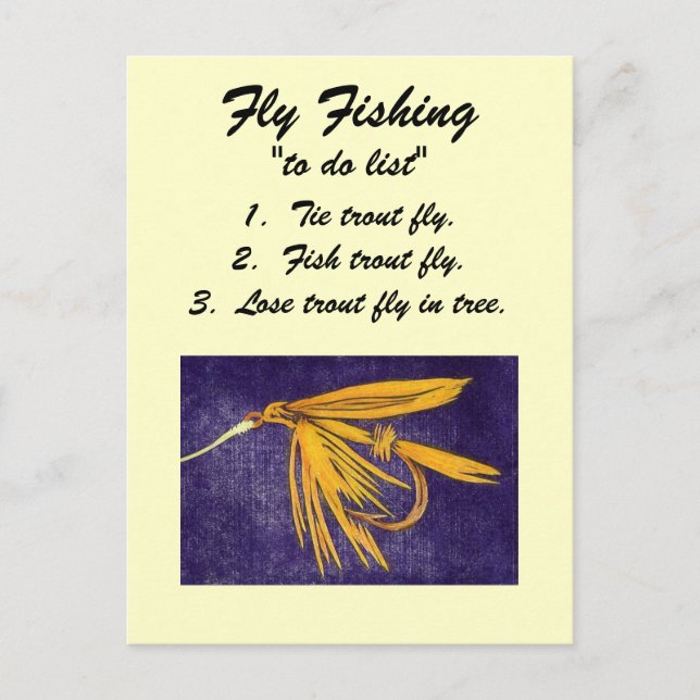 Voo Pescar "lista de tarefas" Cartão postal "Grand (Frente)