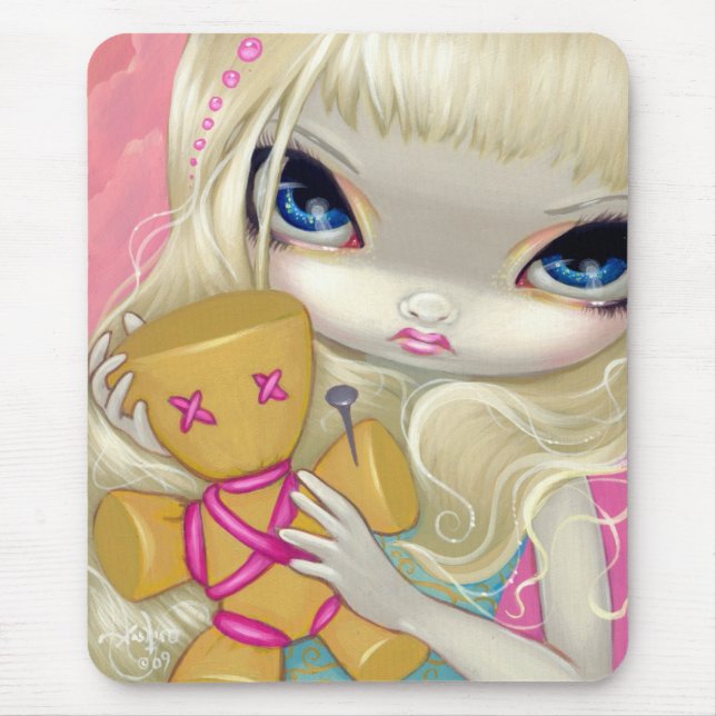 "Voodoo" em Mousepad cor-de-rosa (Frente)