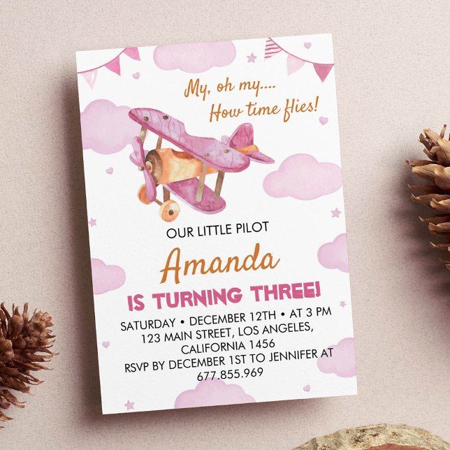 Voos de Hora de Convite de Aniversário do Avião Vi (Criador carregado)