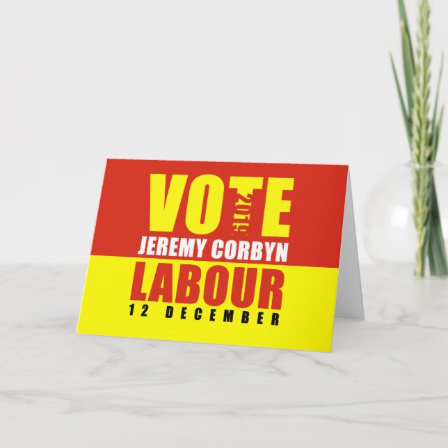 Votação Jeremy Corbyn Labor 2019 cartão (Frente)