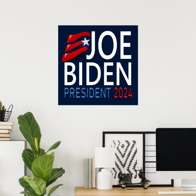 Votação Joe Biden Presidente 2024 Poster das eleiç (Escritório em casa)