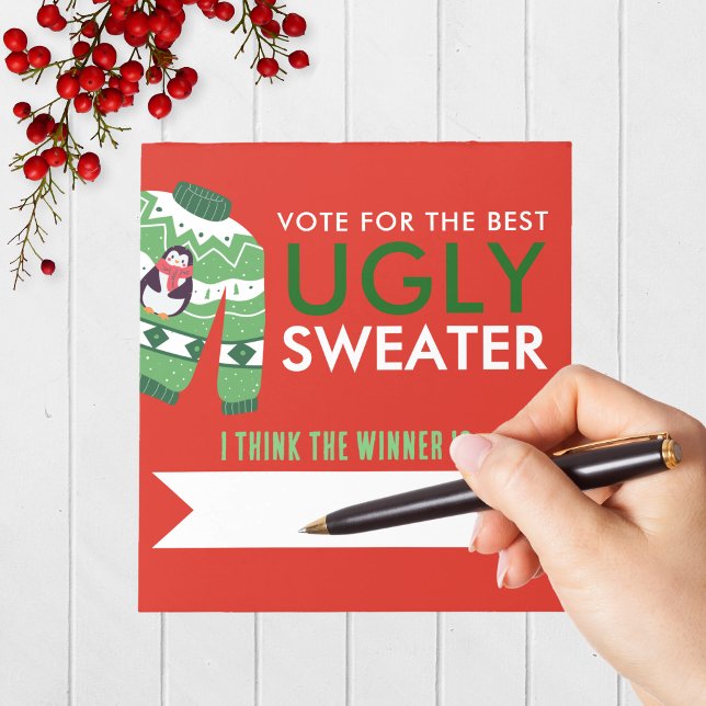 Votando Bloco de Notas de 40 Suéter de Natal Feio (Red, White and Green Ugly Sweater Holiday Contest Voting Notepad Pack of 40)