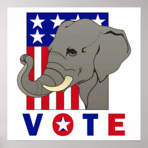 VOTAR REPUBLICANO ELEPHANT Poster