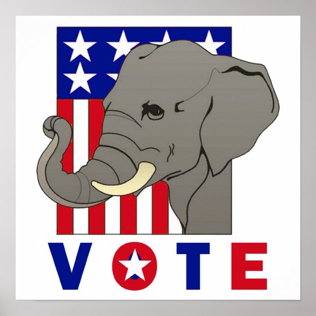 VOTAR REPUBLICANO ELEPHANT Poster (Frente)