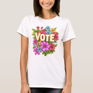 VOTE Camiseta Amarela Floral