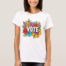VOTE Camiseta azul floral