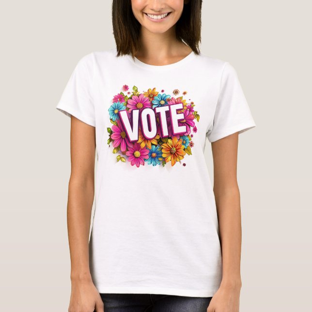 VOTE Camiseta Rosa Floral (Frente)