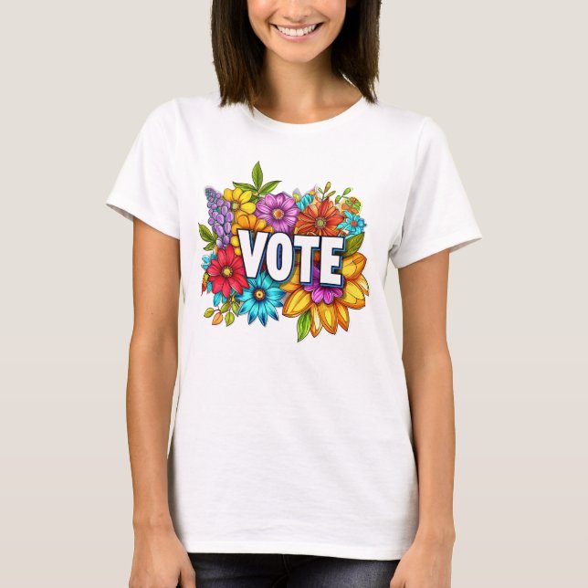 VOTE Camiseta Rosa Floral (Frente)