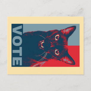 VOTE Cartão postal com o Gato de Manny Halloween