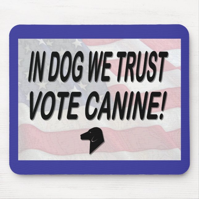 Vote Dog com a bandeira americana Mousepad (Frente)