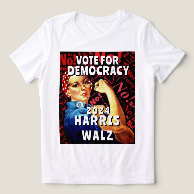 Vote em Democracia Harris Walz (Design frontal)