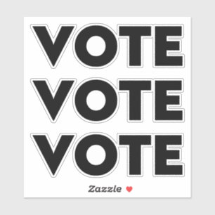 "Vote" Letras pretas, 3 adesivos por folha
