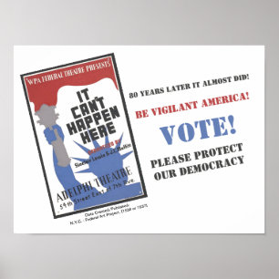 Vote Liberal, Poster WPA It Can't Happen Here 1936