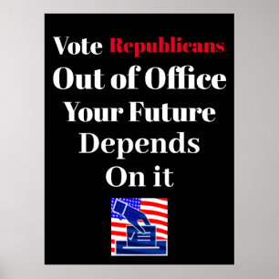 Vote Republicanos Fora do Escritório Poster