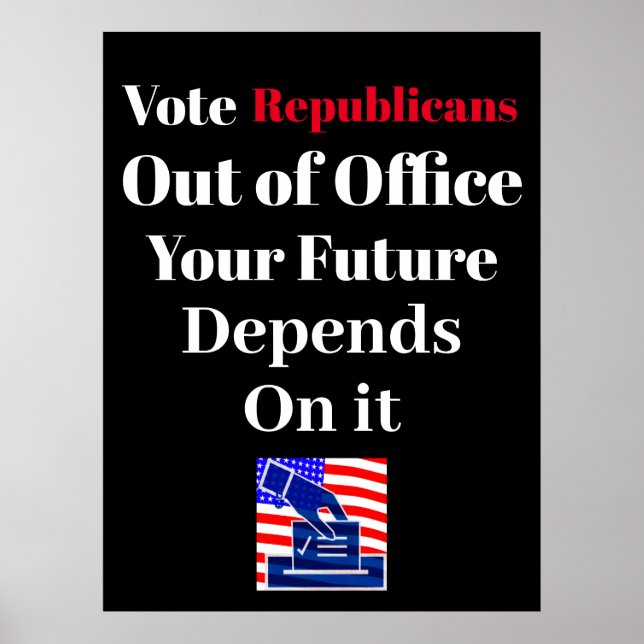 Vote Republicanos Fora do Escritório Poster (Frente)