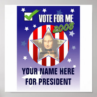 Votem em mim! Poster das Eleições Presidenciais de