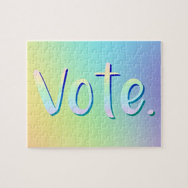"Votem." Gradiente do Pastel Rainbow Quebra-cabeça (Horizontal)