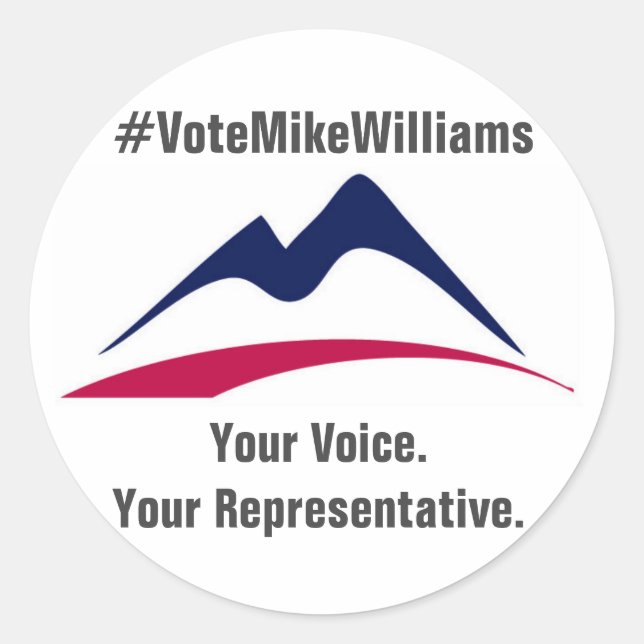 #VoteMikeWilliams 20 Embalagem de Adesivos (Frente)