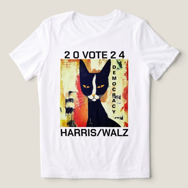 Voto De Gato Negro Para Camisa Harris/Watz (Design frontal)