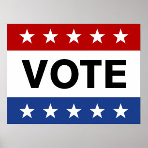 Voto no poster da exposição do dia de eleição