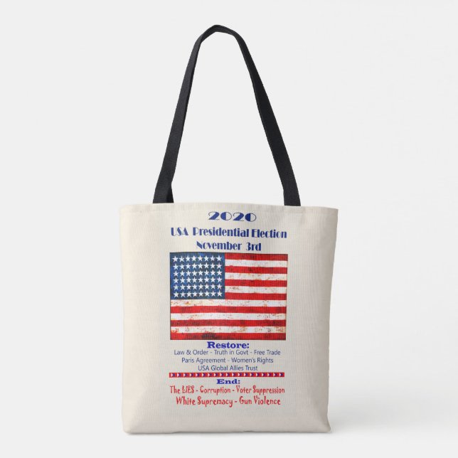 Voto para a Democracia Tote Bag (Verso)