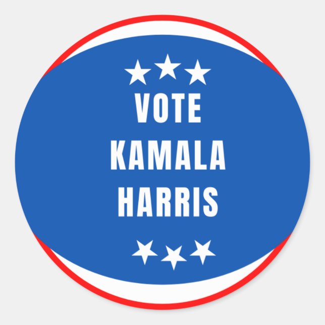 Voto para o adesivo do círculo de Kamala Harris (Frente)