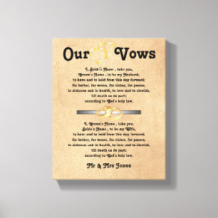 Votos de casamento em canvas