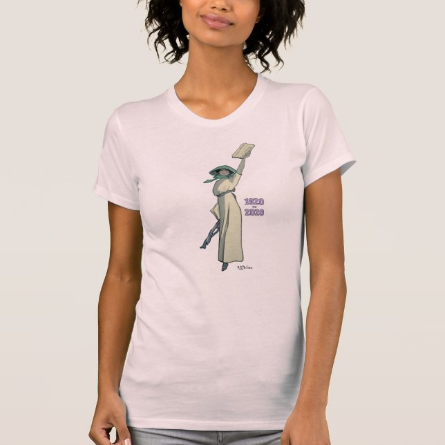Votos para a ilustração feminina com camiseta (Frente)