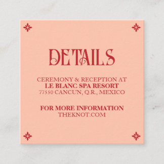 Votos Vibrantes: Cartão de Detalhes de Casamento d