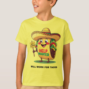 Vou Trabalhar por Tacos – Camiseta Divertida de Co
