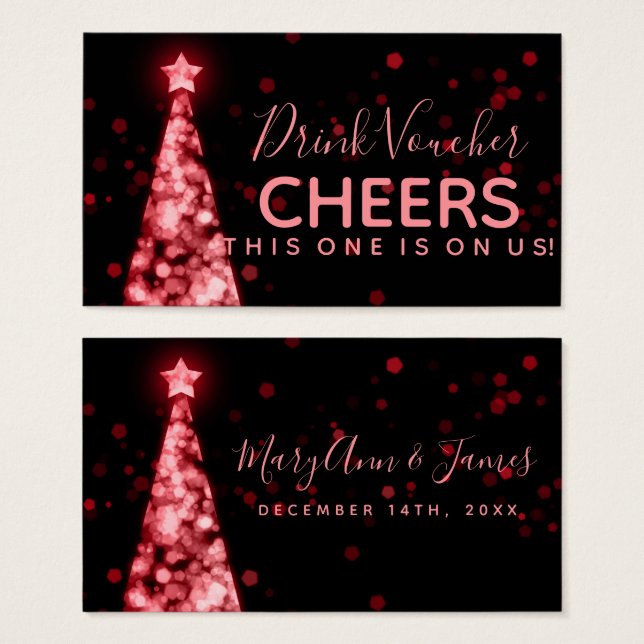 Voucher Bebida Casada de Natal Vermelho (Frente & Verso)