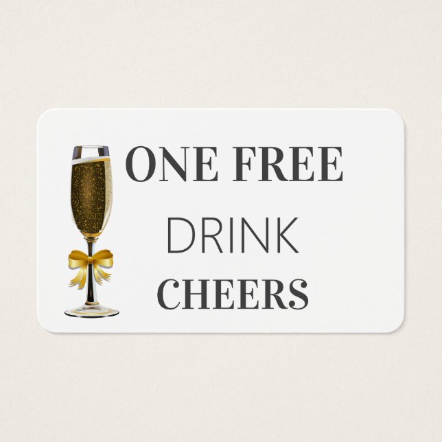 Voucher de Bilhete de Bebida Livre de Casamento Mo (Frente)