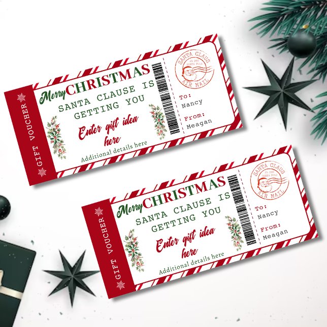 Voucher de Natal Editável | Cupom de Natal (Criador carregado)