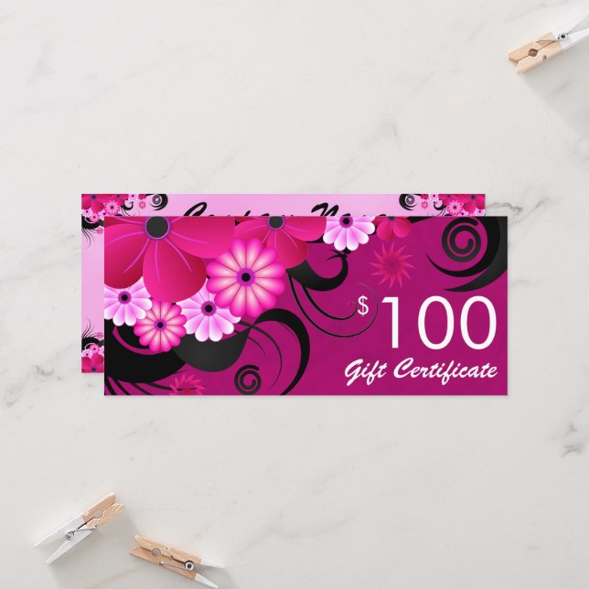 Voucher de Oferta de US$ 100,00,00 Elegante Purple (Frente/Verso In Situ)