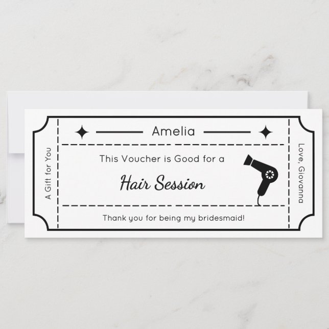 Voucher de Presente, Cartão de Presente Personaliz (Frente)