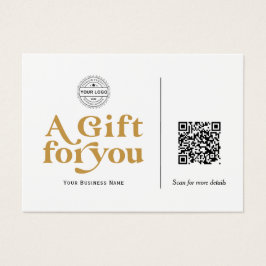 voucher de Presente de Código QR Dourado Amarelo d