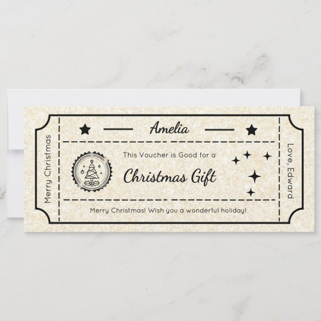 Voucher de Presente de Natal, Cartão de Felicitaçõ (Frente)