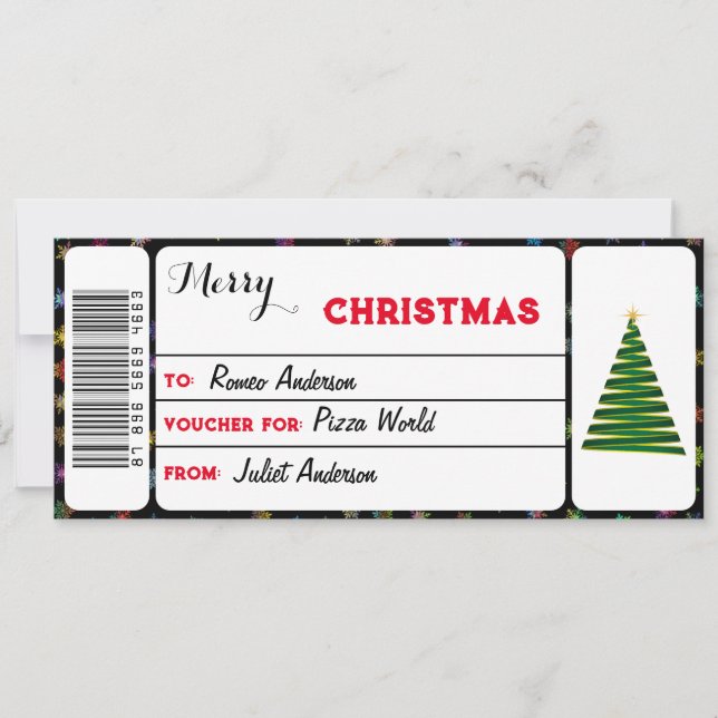 Voucher de Presente de Natal Feliz (Frente)