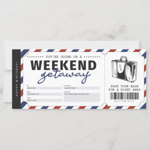 Voucher de Viagem de Presente de Getaway no Fim de