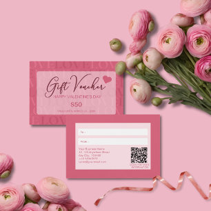 Voucher Dia de os namorados de Amor Rosa Moderno