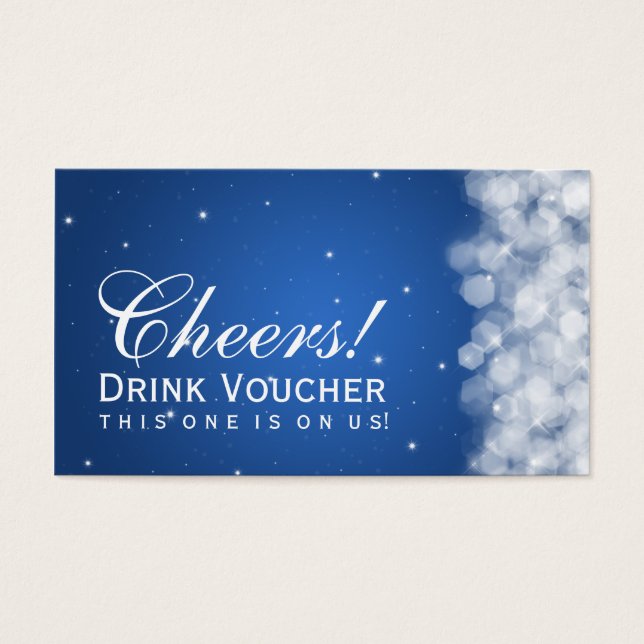 Voucher Party Sparkle de Bebida Elegante Azul (Frente)