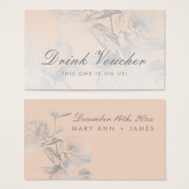 Voucher Simples Floral Silver Blush De Bebida Case