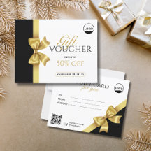 Voucher sofisticado de presentes de Arco Dourado