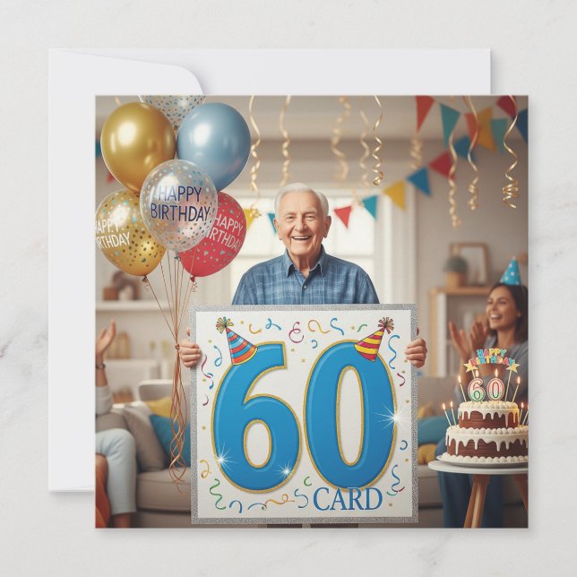 Vovô 60 engraçado com cartões de aniversário Giant (Frente)