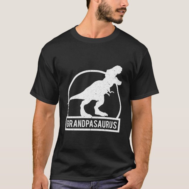 Vovô Camisa Camisa Engraçado Dinossauro Vovô Chris (Frente)
