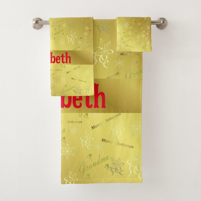 vovó,Conjunto de Toalhas de Bath,natal, set,home, (Insitu)