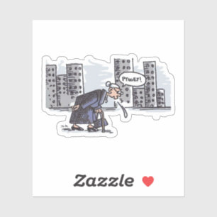 Vovó cuspindo! adesivo de contorno