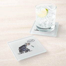 Vovó cuspindo porta copos de vidro transparente