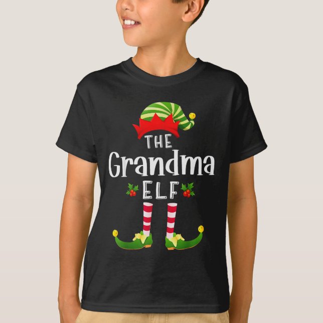 Vovó Duende de Natal Camisa de dormir combinando F (Frente)